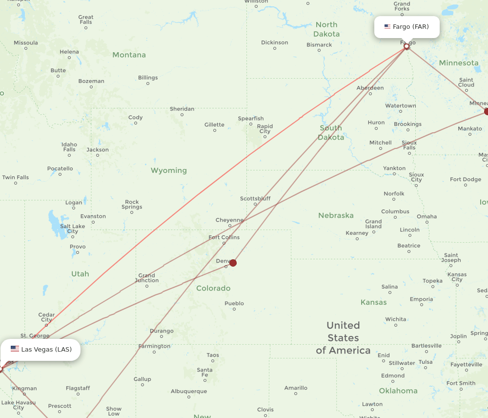 FAR-LAS flight routes
