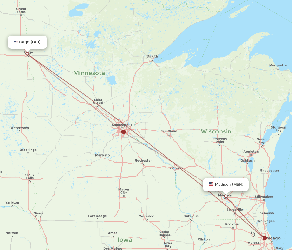 FAR-MSN flight routes