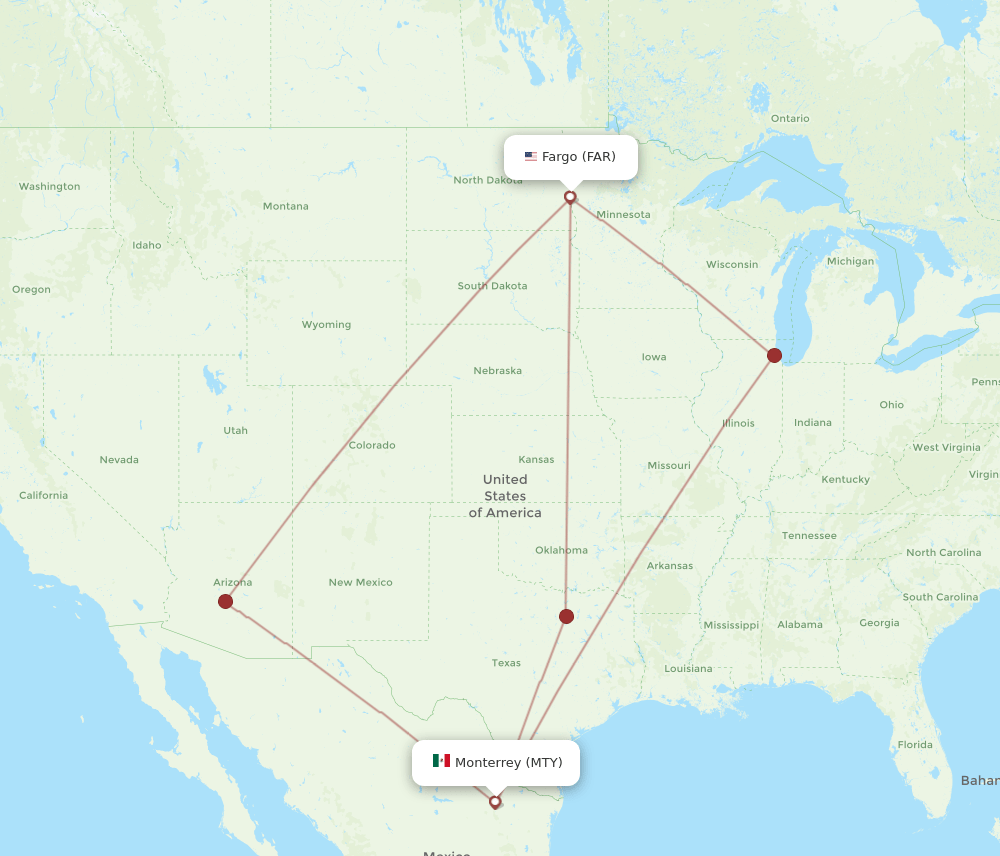 FAR-MTY flight routes