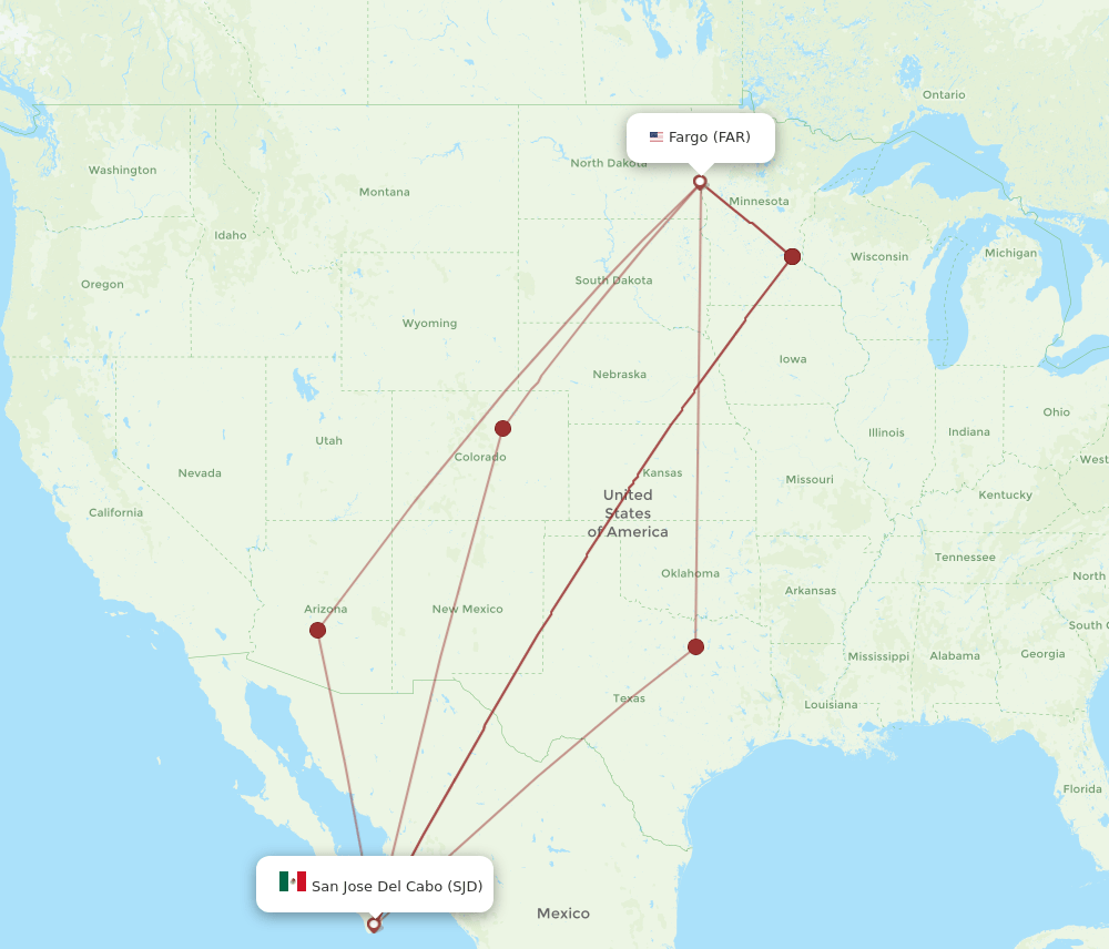 FAR-SJD flight routes