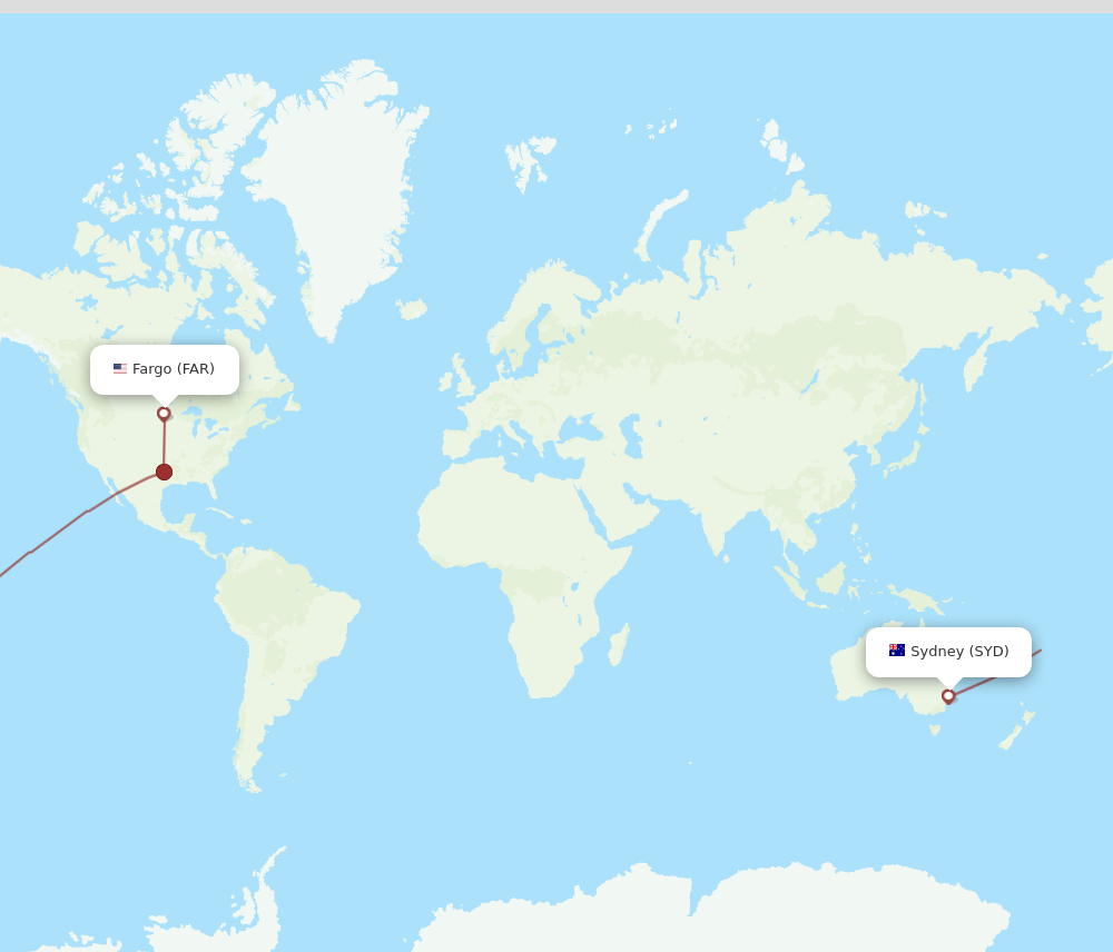 FAR-SYD flight routes