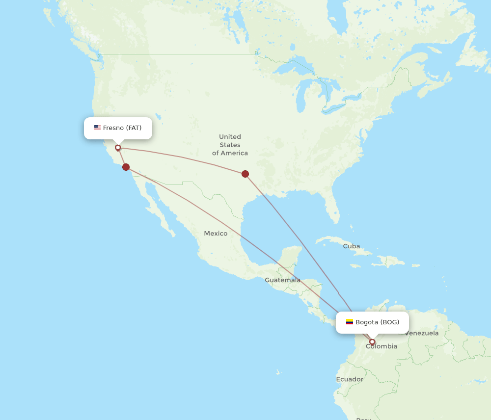 FAT-BOG flight routes