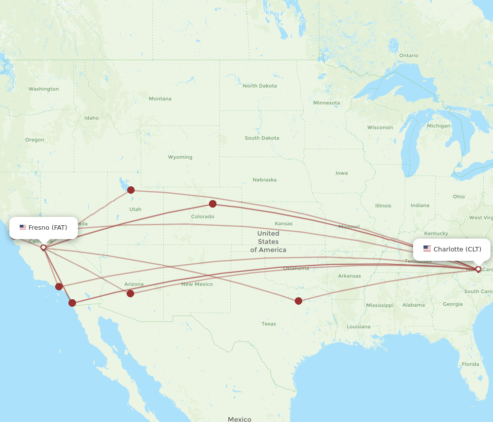 FAT-CLT flight routes