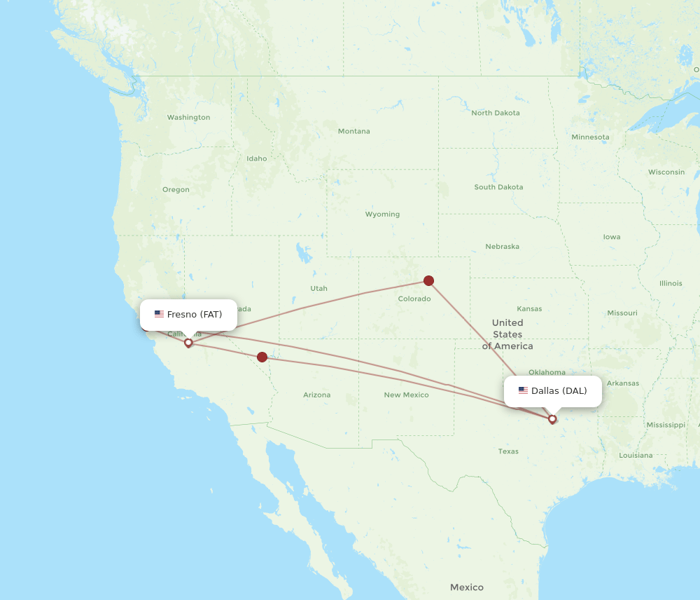 FAT-DAL flight routes