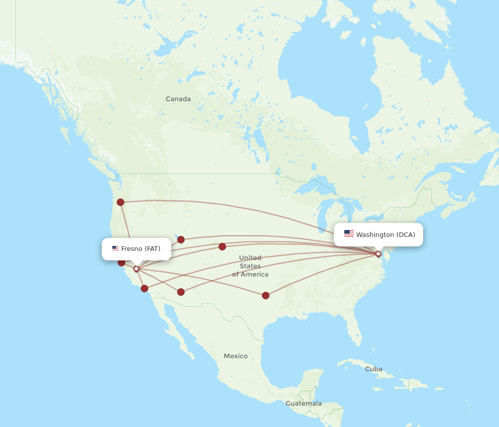 FAT-DCA flight routes