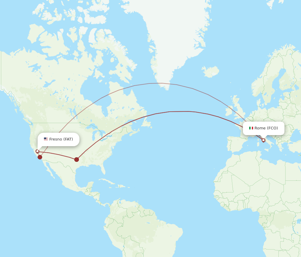 FAT-FCO flight routes