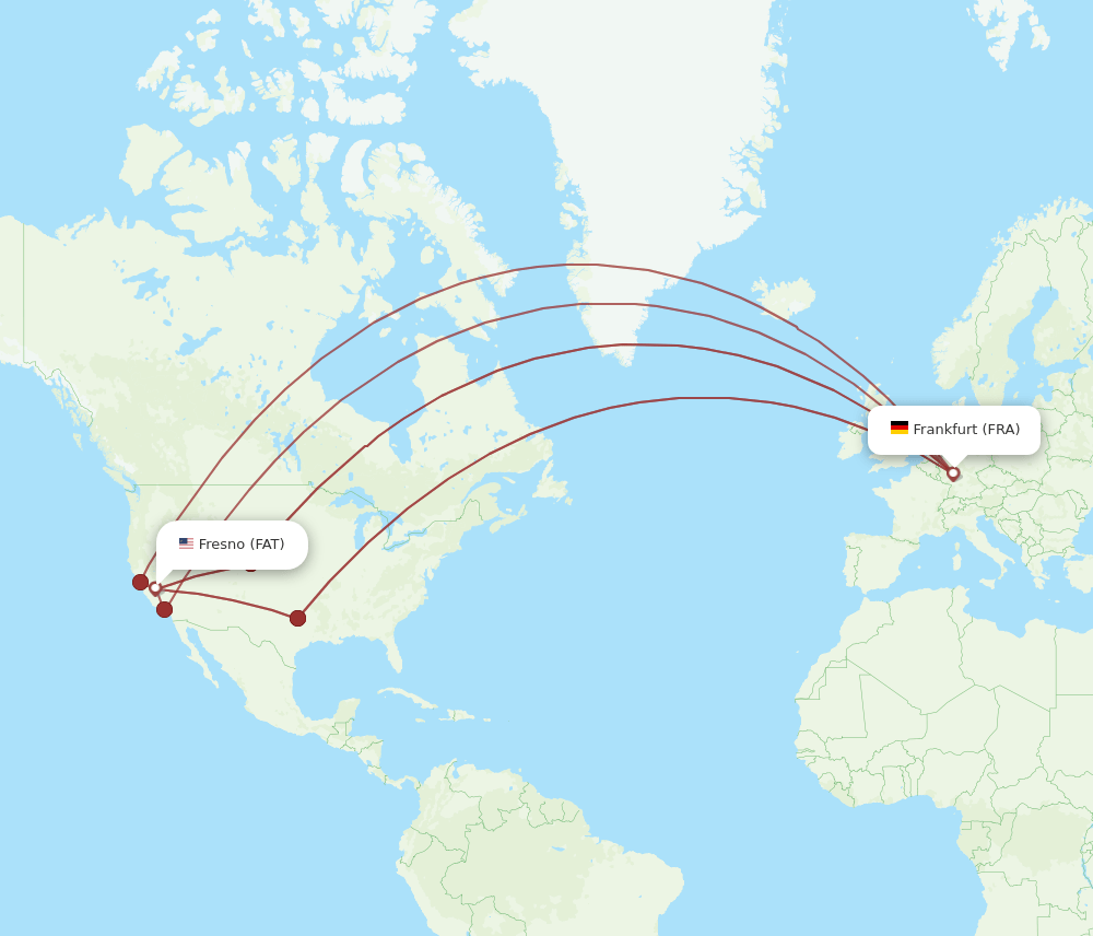 FAT to FRA flights and routes map