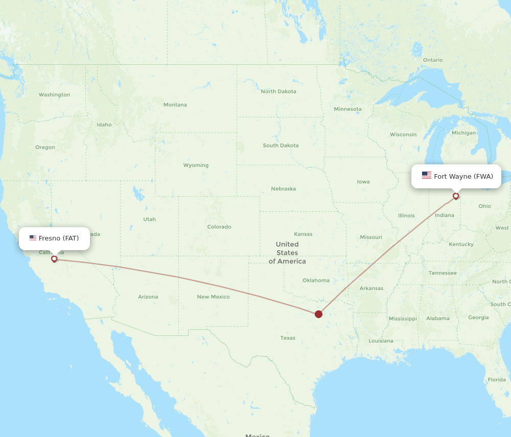FAT to FWA flights and routes map
