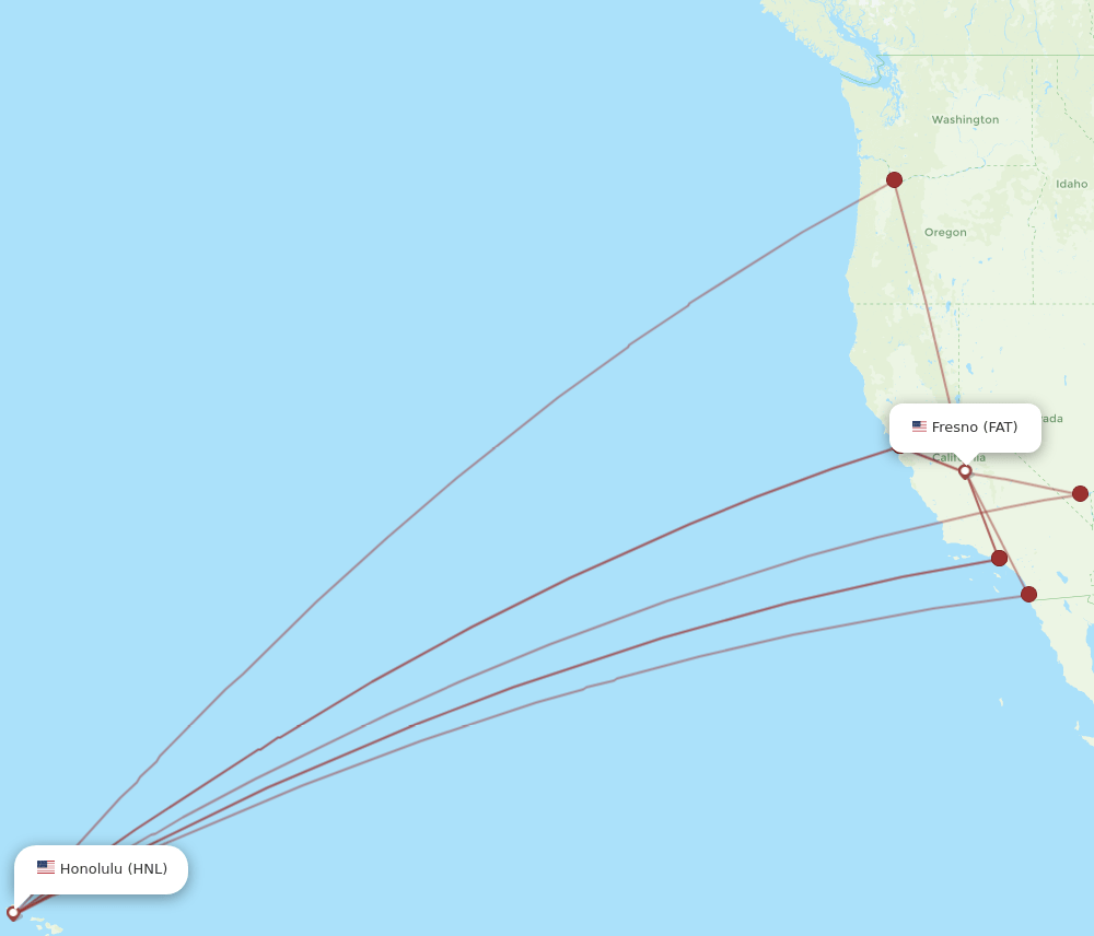 FAT-HNL flight routes