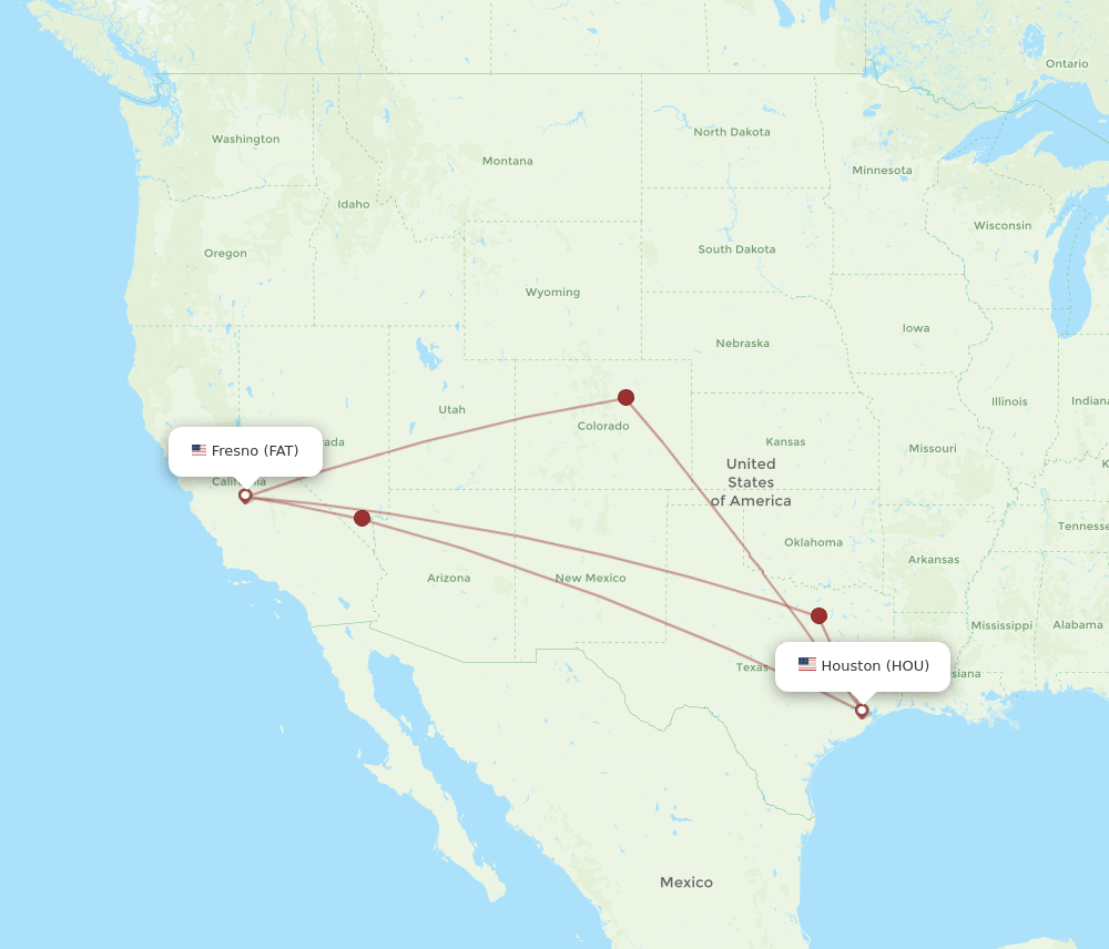 FAT to HOU flights and routes map