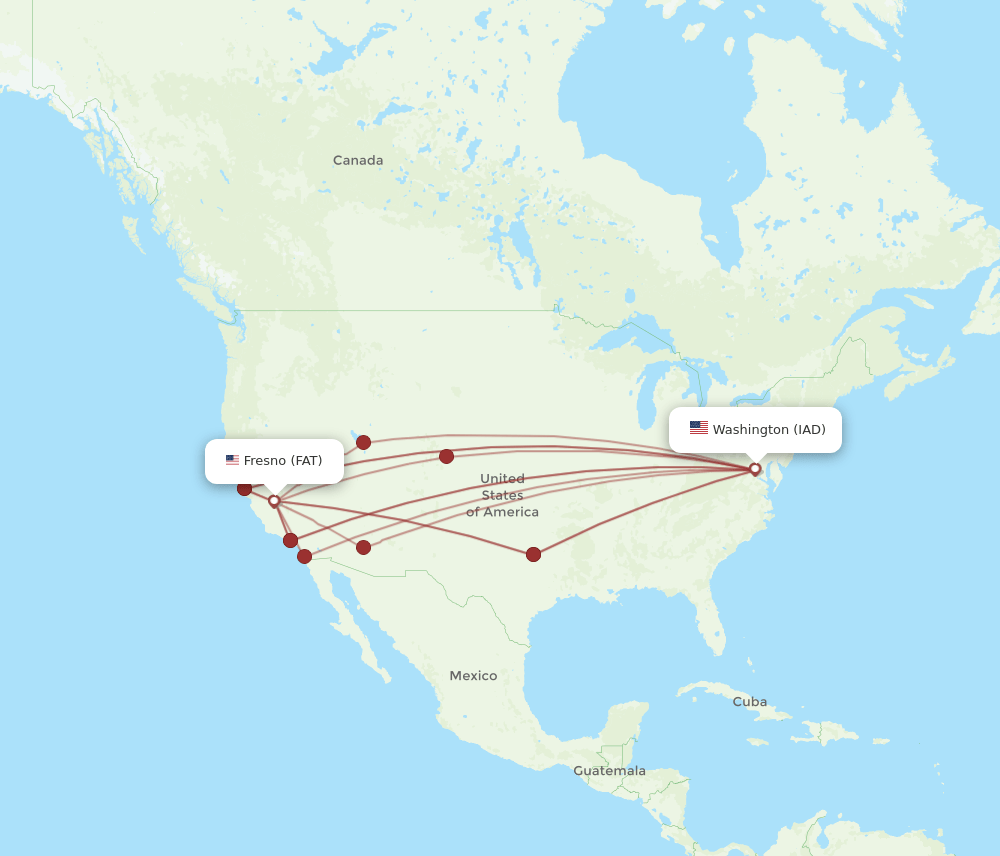 FAT-IAD flight routes