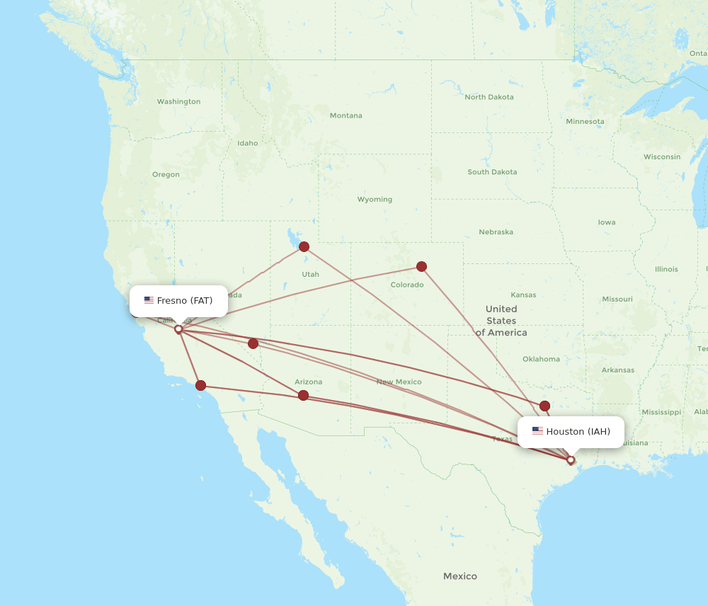 FAT-IAH flight routes
