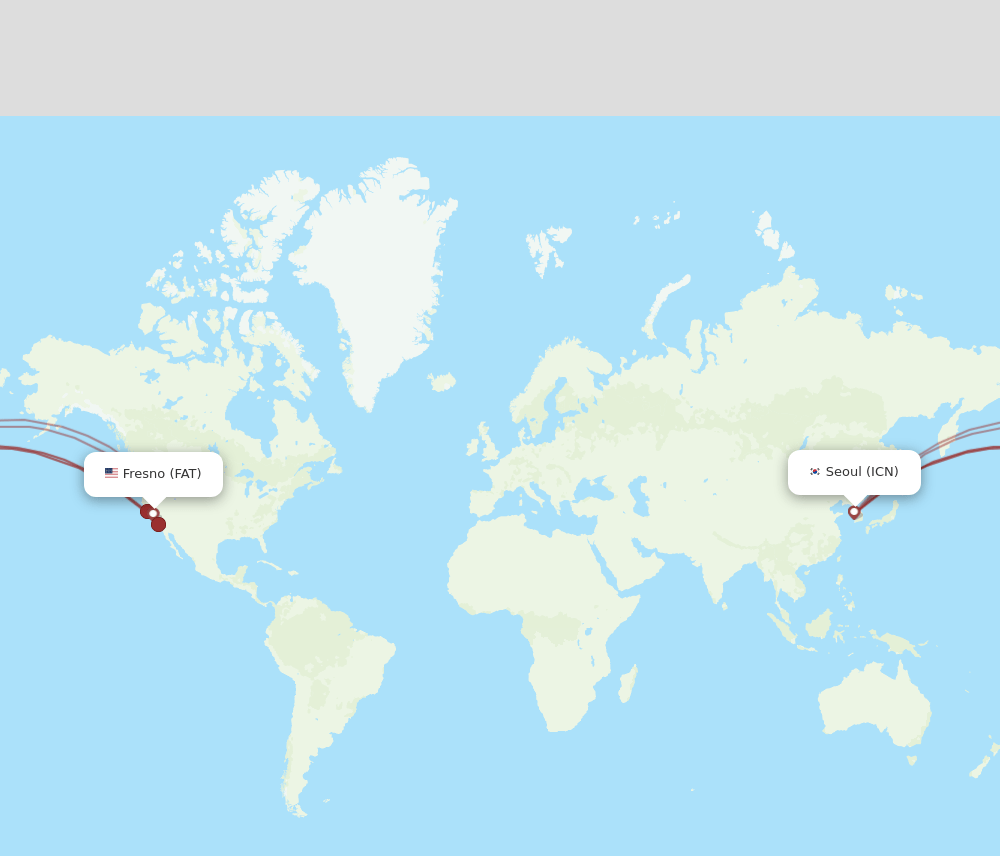 FAT-ICN flight routes