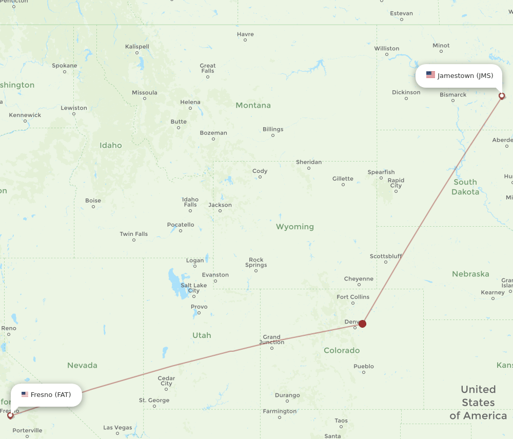FAT-JMS flight routes