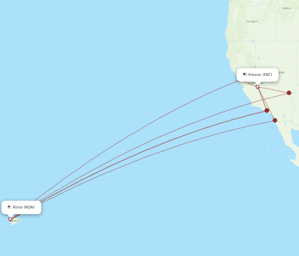 FAT-KOA flight routes