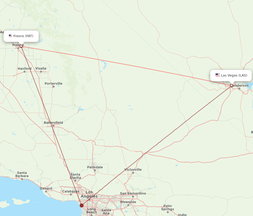 FAT to LAS flights and routes map