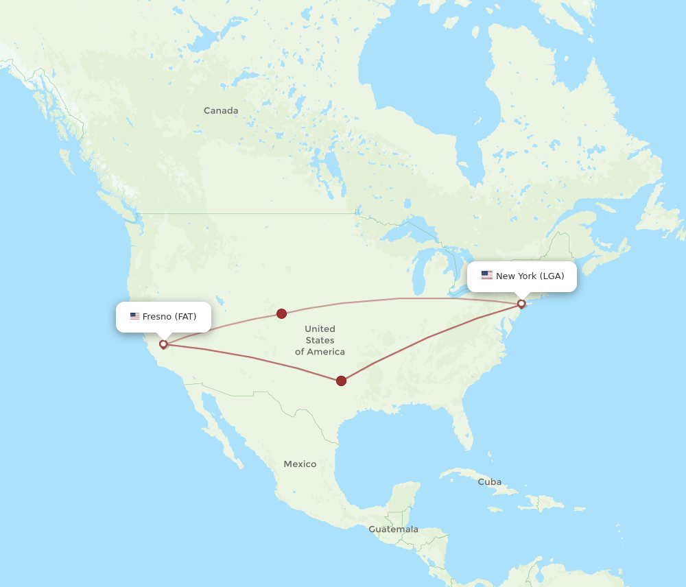 FAT-LGA flight routes