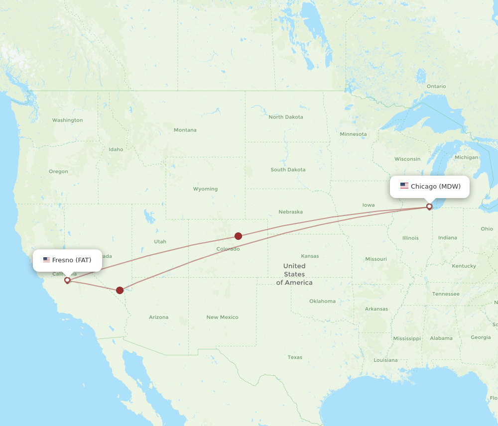 FAT-MDW flight routes