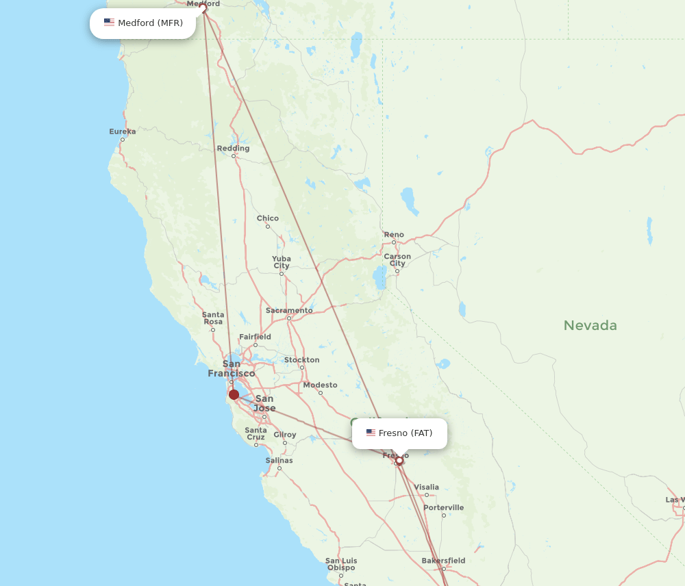 FAT-MFR flight routes