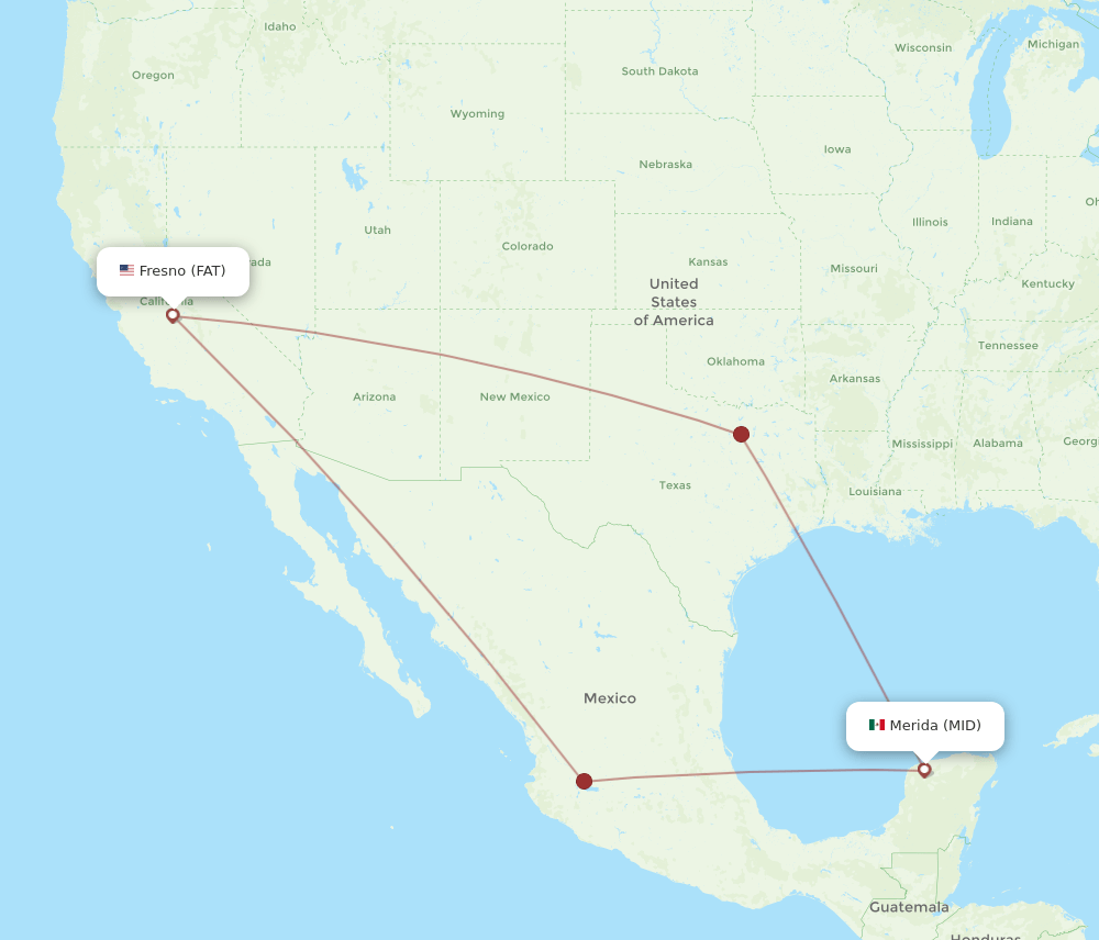 FAT to MID flights and routes map