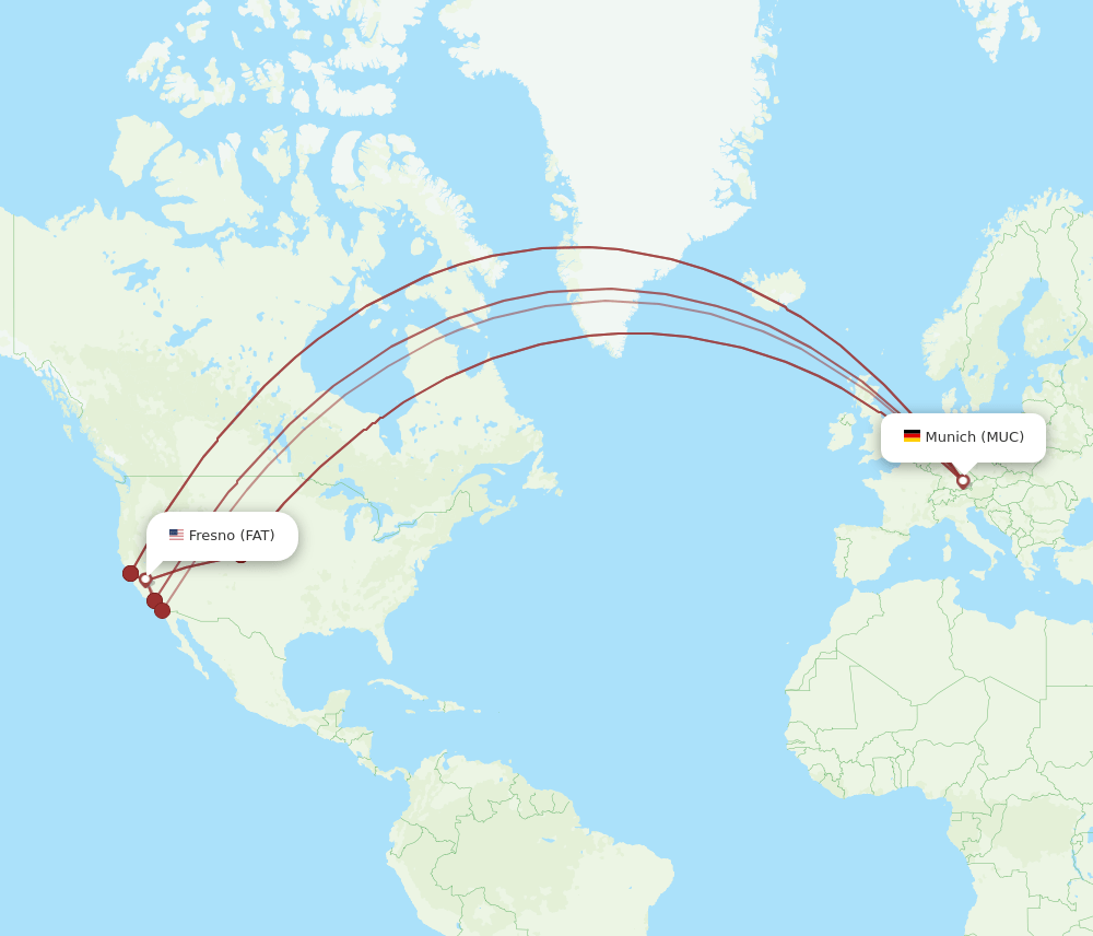 FAT-MUC flight routes