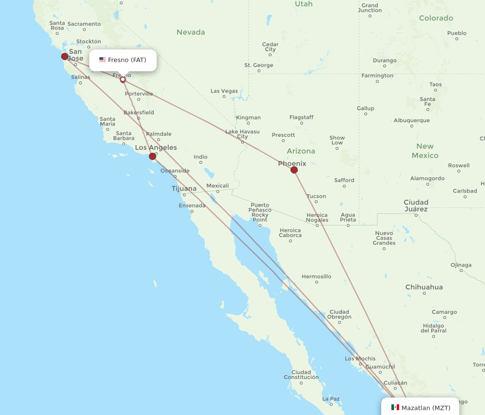 FAT-MZT flight routes