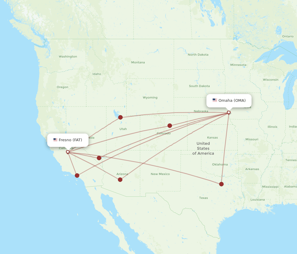 FAT-OMA flight routes