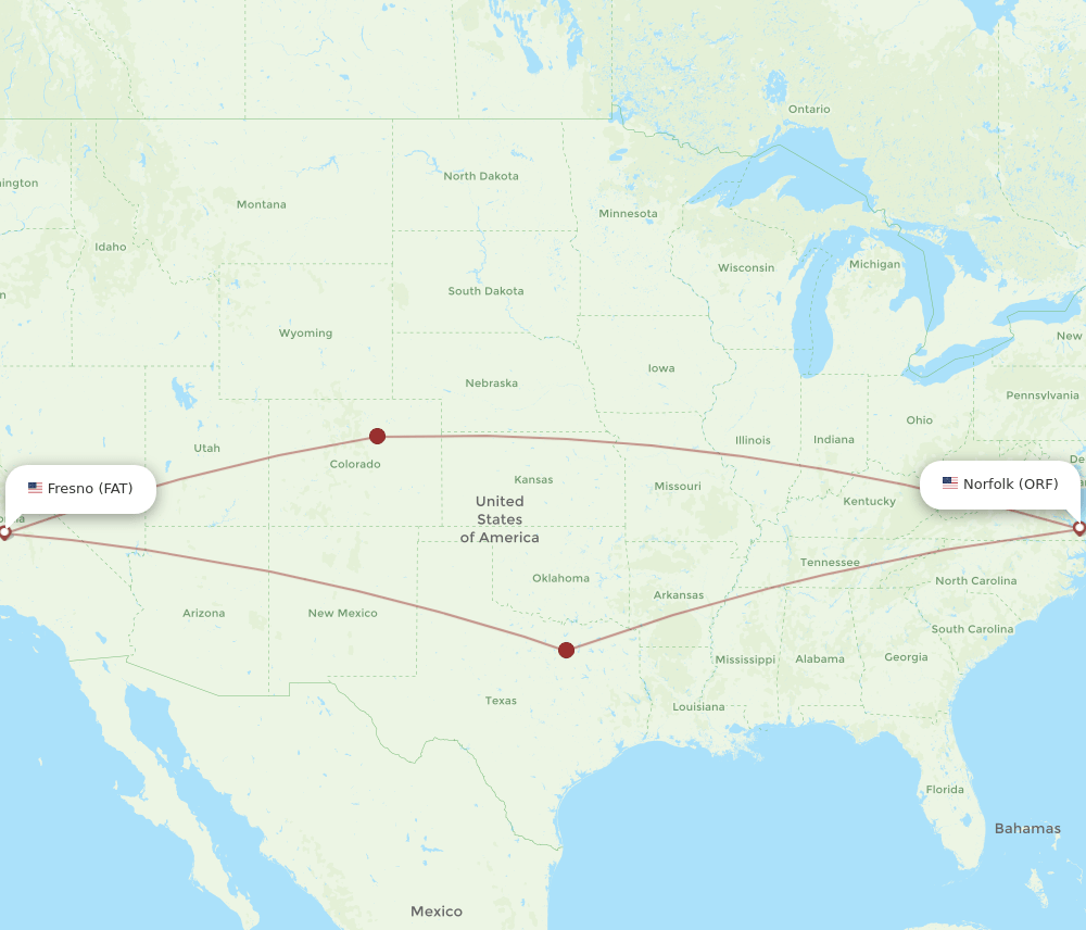 FAT-ORF flight routes