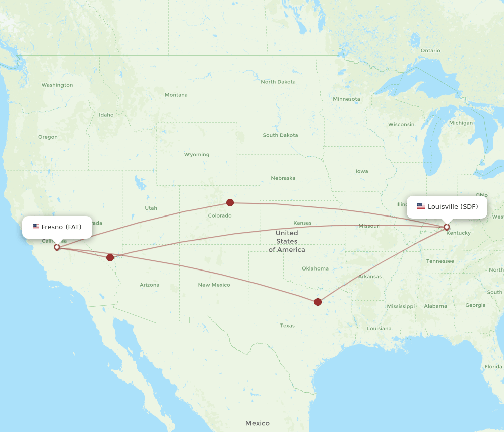 FAT-SDF flight routes