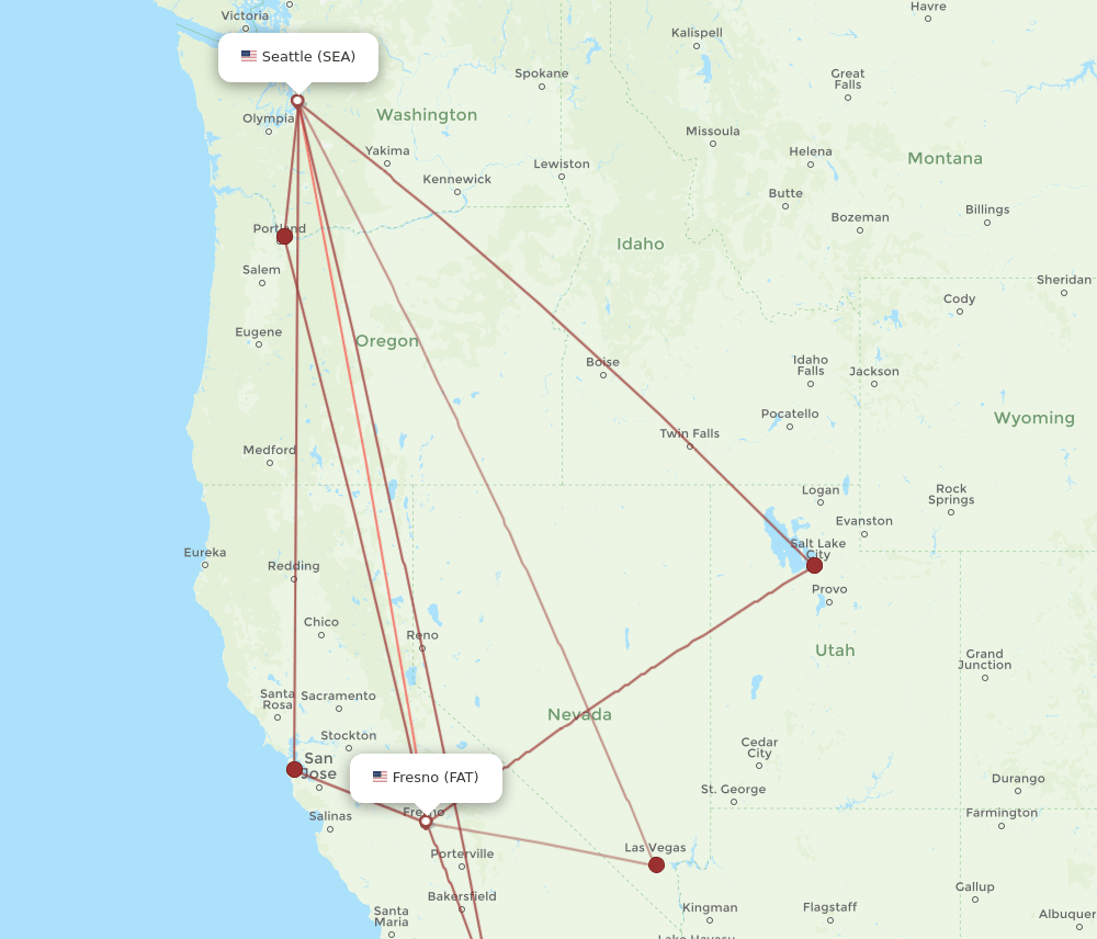 FAT-SEA flight routes