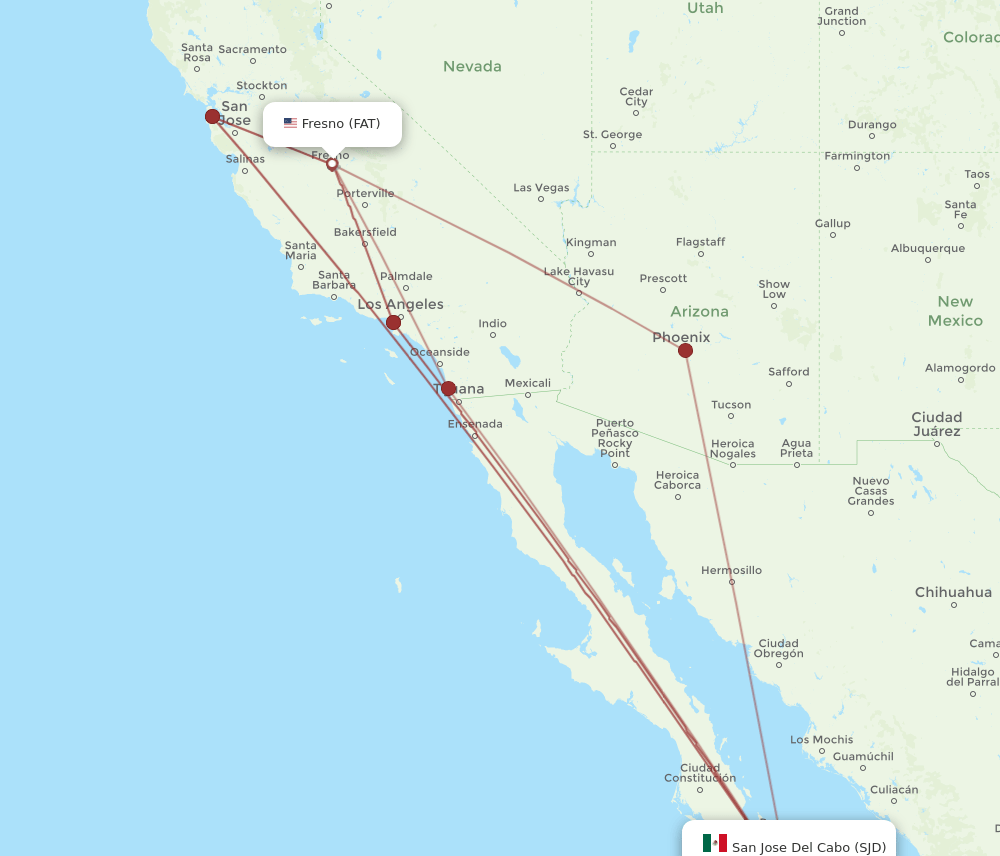 FAT-SJD flight routes