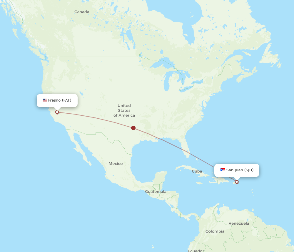FAT-SJU flight routes