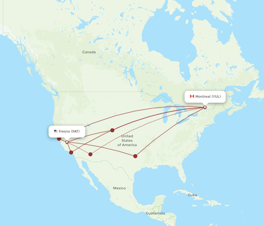 FAT-YUL flight routes