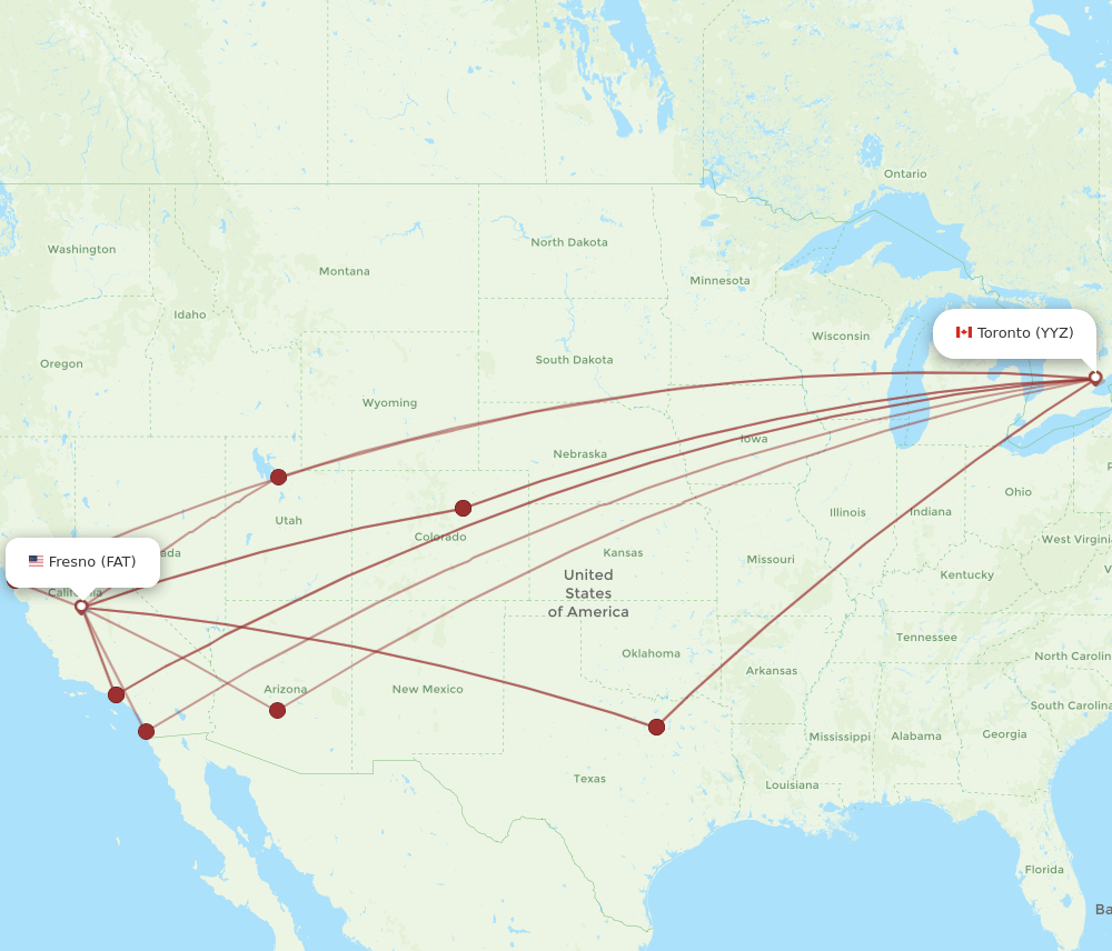 FAT-YYZ flight routes