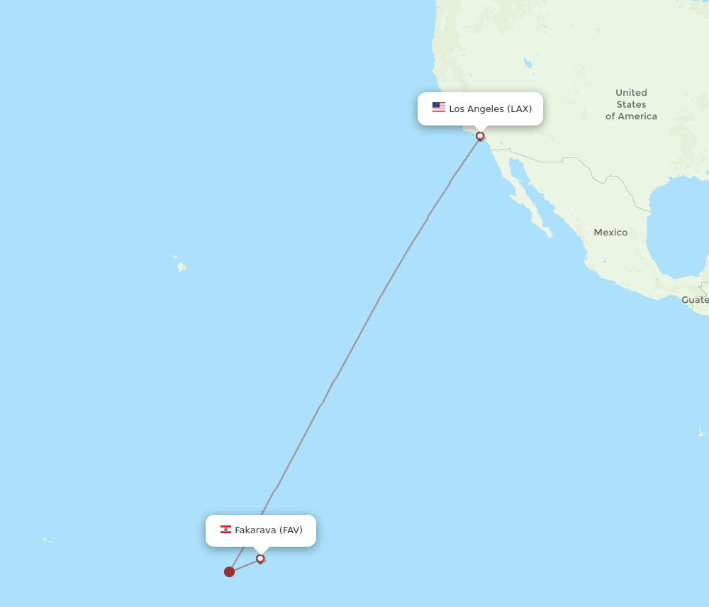 FAV-LAX flight routes