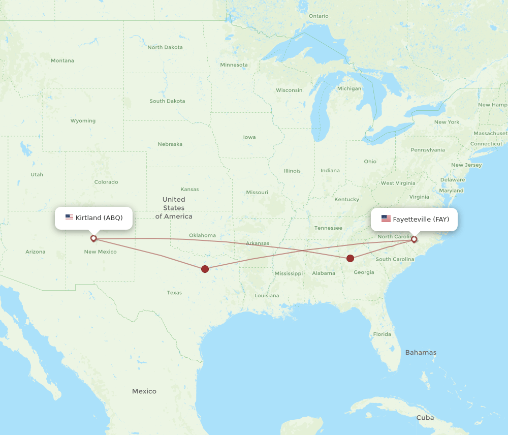 FAY-ABQ flight routes