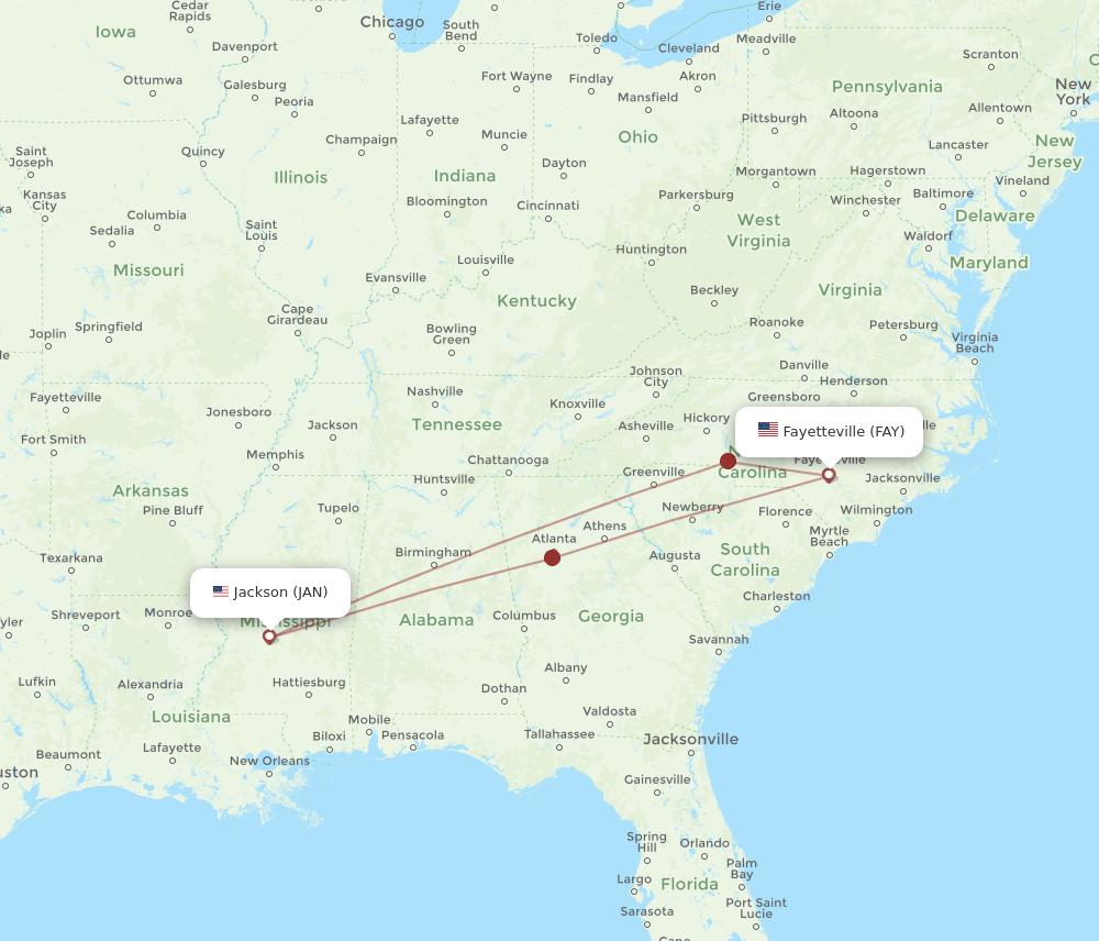 FAY-JAN flight routes