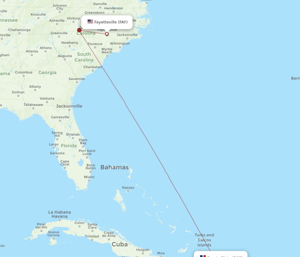 FAY-POP flight routes