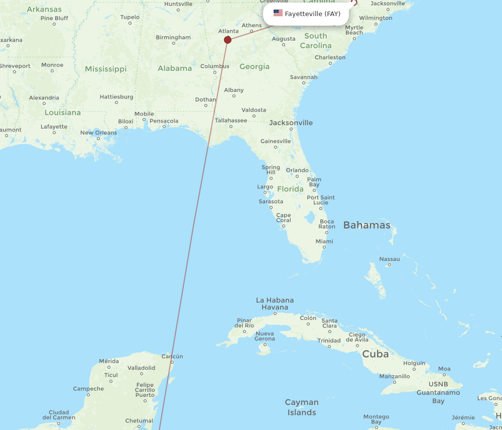 FAY-SAP flight routes