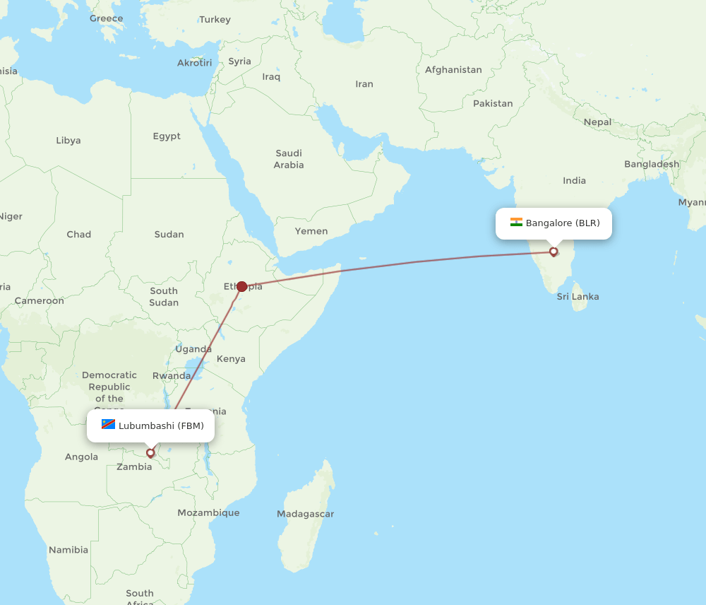 FBM-BLR flight routes