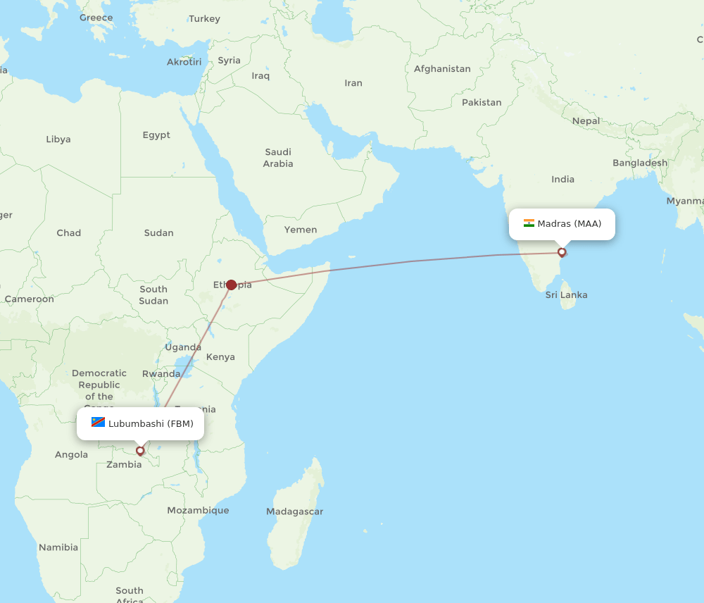 FBM-MAA flight routes