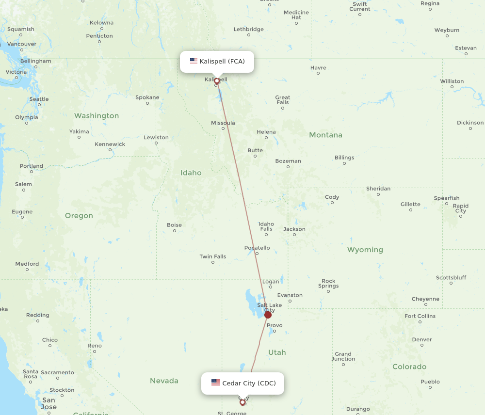 FCA-CDC flight routes