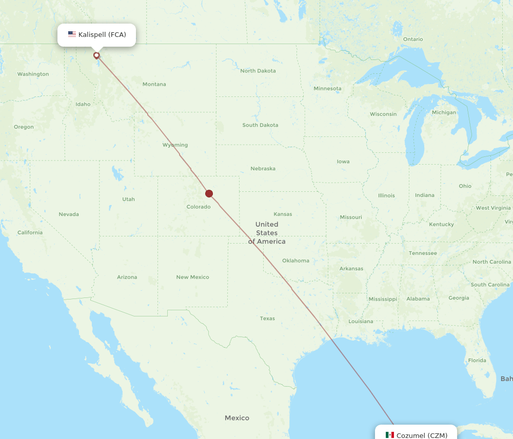 FCA to CZM flights and routes map