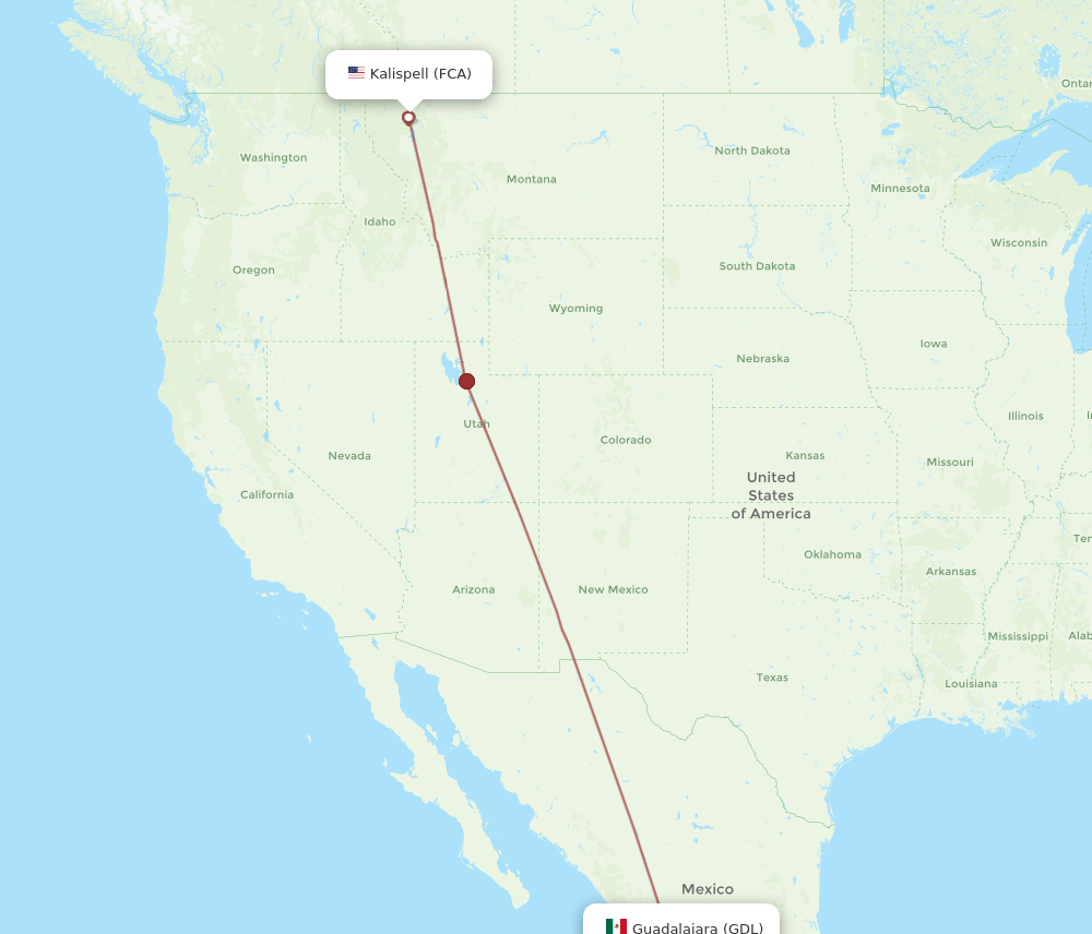 FCA-GDL flight routes