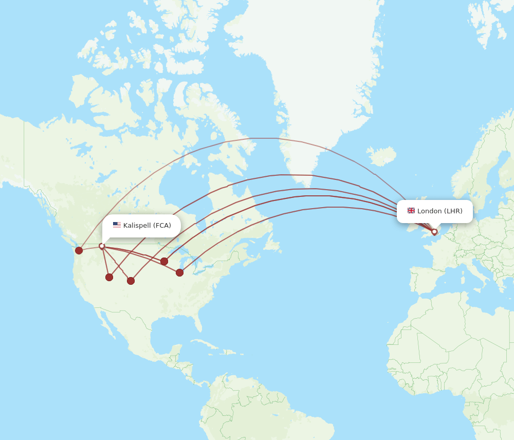 FCA-LHR flight routes