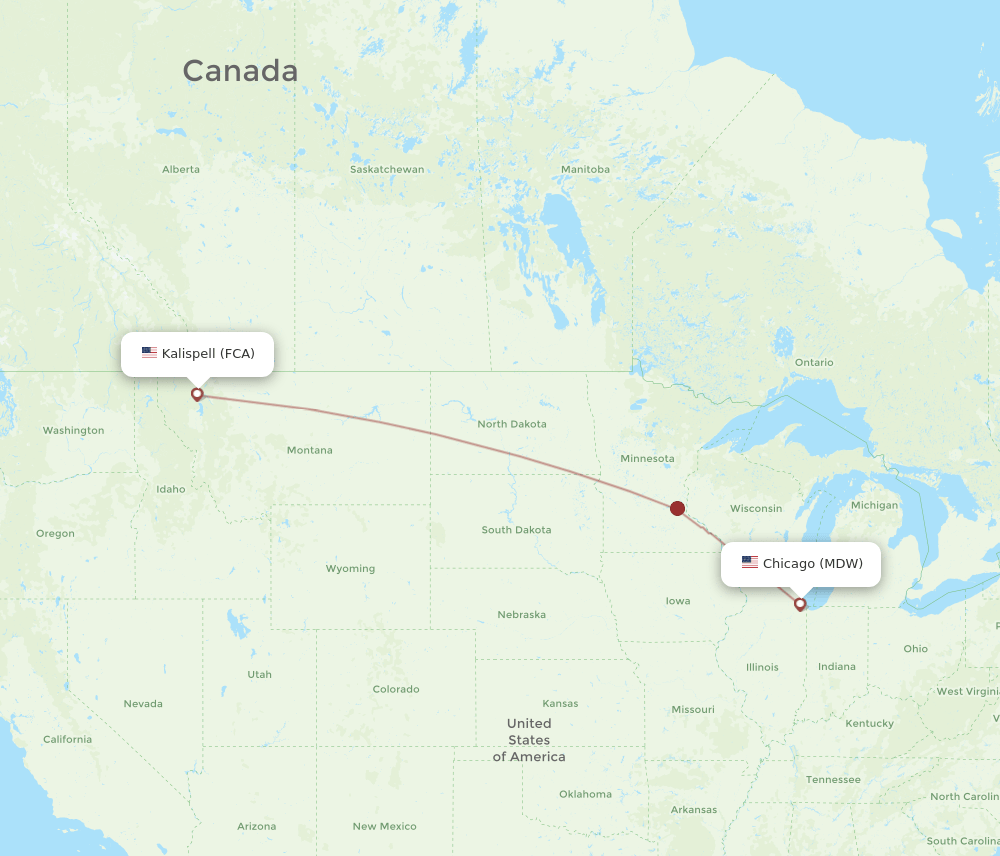FCA-MDW flight routes