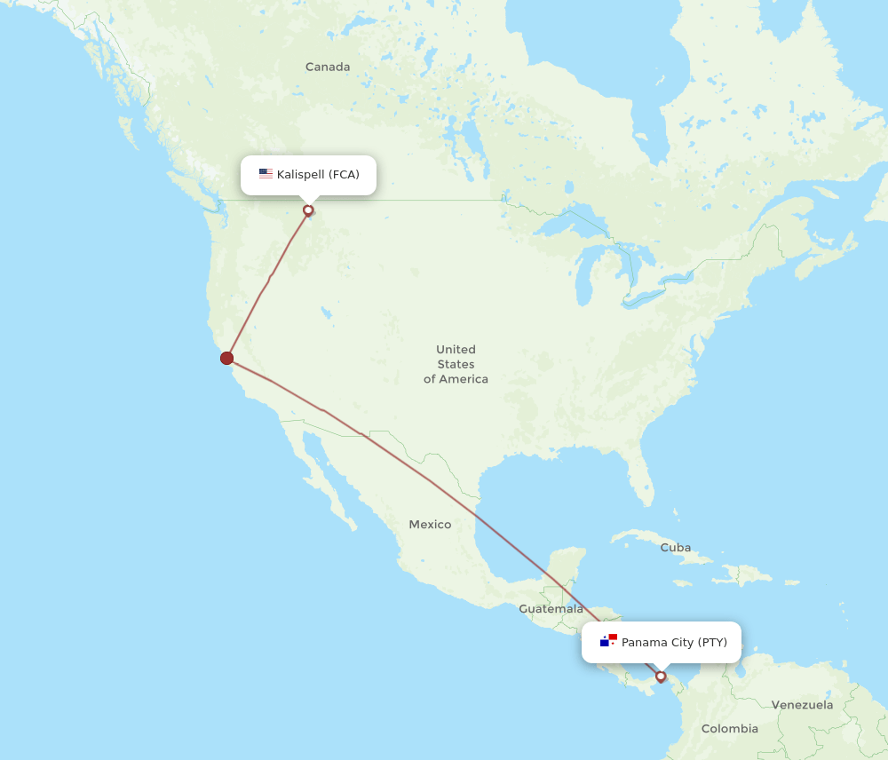 FCA-PTY flight routes