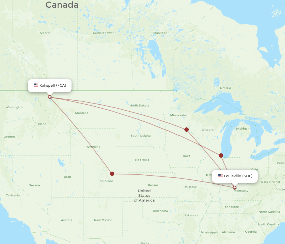FCA-SDF flight routes