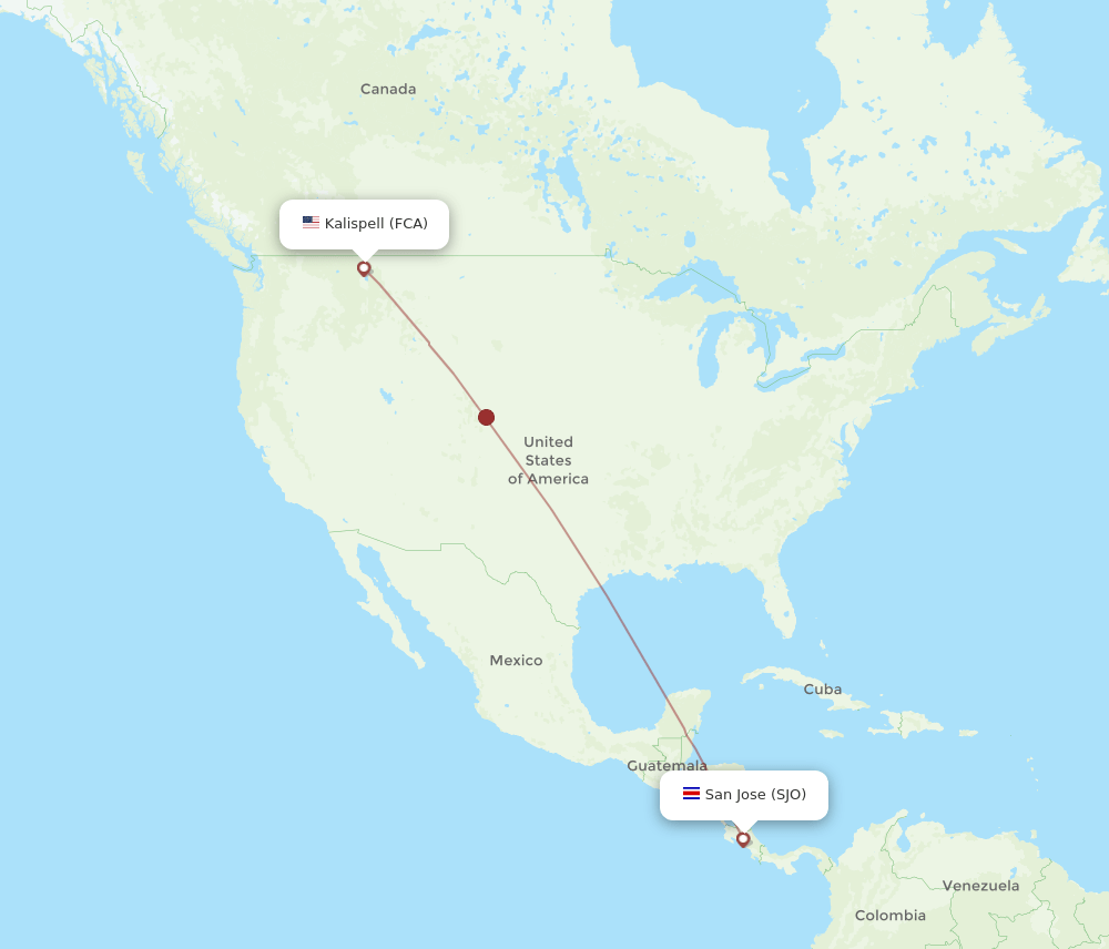 FCA-SJO flight routes