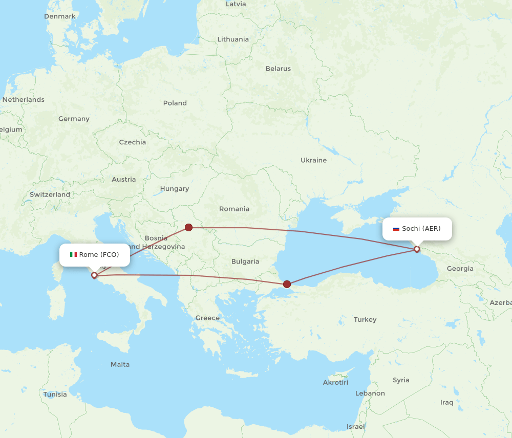 FCO-AER flight routes